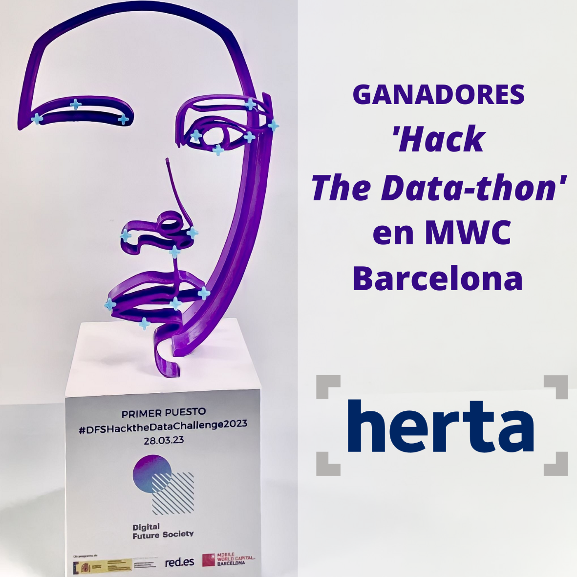 Herta gana el primer premio en la aplicación de ética y privacidad a la tecnología de reconocimiento facial en la Hackathon del MWC23 ​